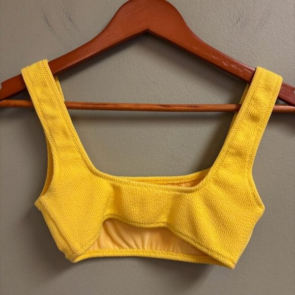 BEC + BRIDGE Bikini Top Size 4 US Yellow Square Neck Beach Vacation Summer Swim - Picture 2 of 10